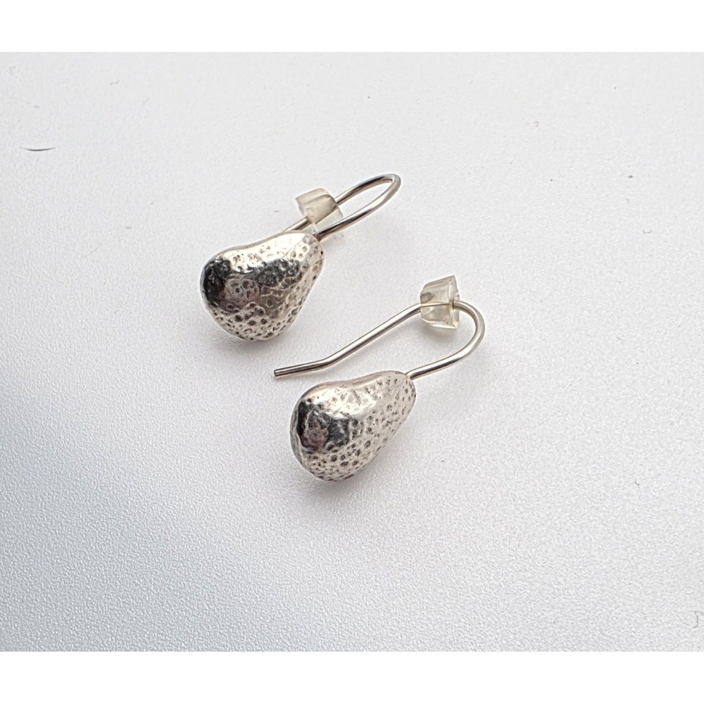 Vtg SILPADA Earrings Teardrop 925 Sterling Silver Textured Signed FREE $HIPPING!